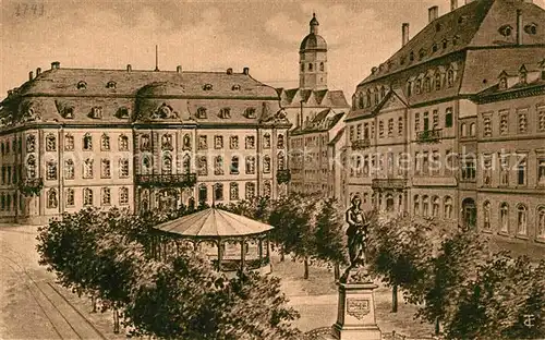 AK / Ansichtskarte Mainz_Rhein Schillerplatz Denkmal Statue Kuenstlerkarte Mainz Rhein