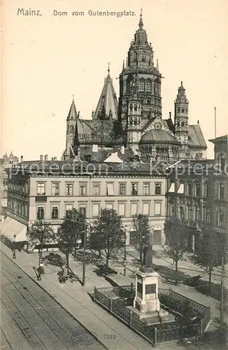 AK / Ansichtskarte Mainz_Rhein Gutenbergplatz Denkmal Dom Mainz Rhein