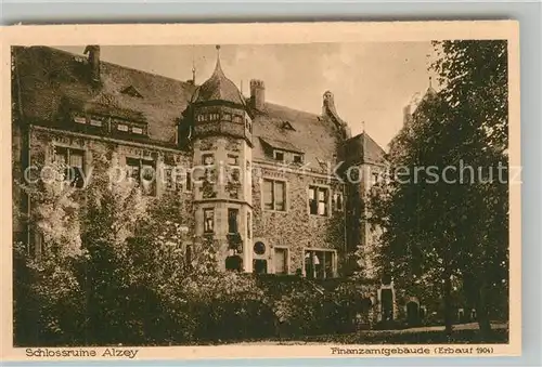 AK / Ansichtskarte Alzey Schloss Ruine Finanzamtgebaeude erbaut 1904 Alzey