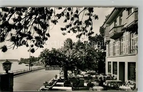 AK / Ansichtskarte Nierstein_Rhein Rheinhotel Restaurant Terrasse Nierstein_Rhein