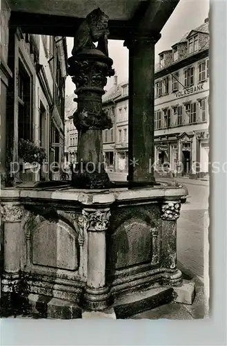 AK / Ansichtskarte Alzey Voelkerbrunnen am Deutschen Haus Alzey