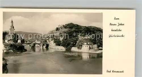 AK / Ansichtskarte Bad_Kreuznach Panorama Blick ueber die Nahe Neujahrskarte Bad_Kreuznach