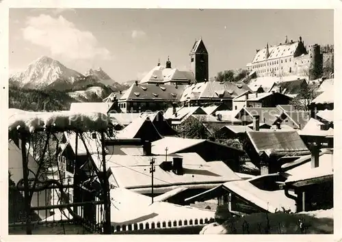 AK / Ansichtskarte Fuessen_Allgaeu Stadtblick mit Schloss Fuessen Allgaeu