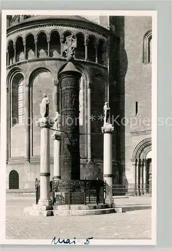 AK / Ansichtskarte Mainz_Rhein Antike Saeule am Dom Mainz Rhein