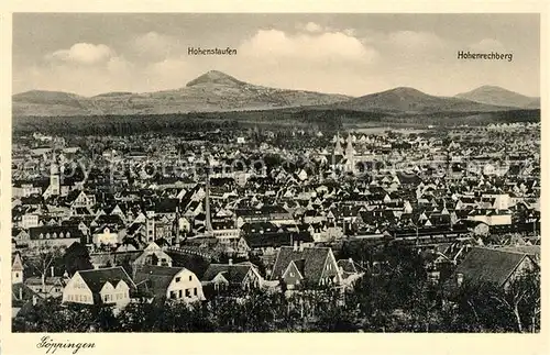 AK / Ansichtskarte Goeppingen Stadtpanorama mit Blick zum Hohenstaufen und Hohenrechberg Goeppingen