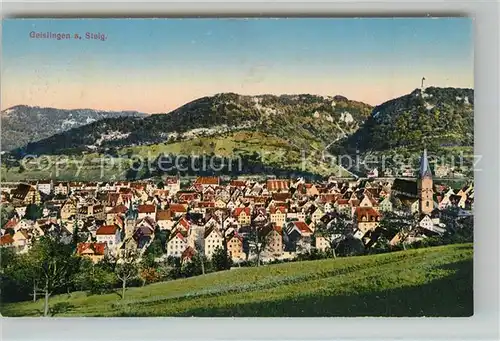 AK / Ansichtskarte Geislingen_Steige Stadtpanorama mit Blick zum oedenturm Schwaebische Alb Geislingen_Steige