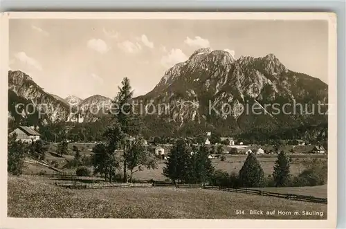 AK / Ansichtskarte Fuessen_Allgaeu Blick auf Horn mit Saeuling Fuessen Allgaeu