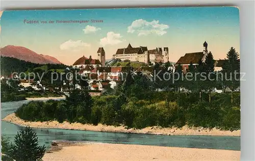 AK / Ansichtskarte Fuessen_Allgaeu Lechpartie mit Schloss Fuessen Allgaeu