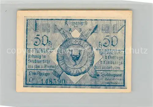 AK / Ansichtskarte Fuessen_Allgaeu 50 Pfennig Kriegsnotgeld Fuessen Allgaeu