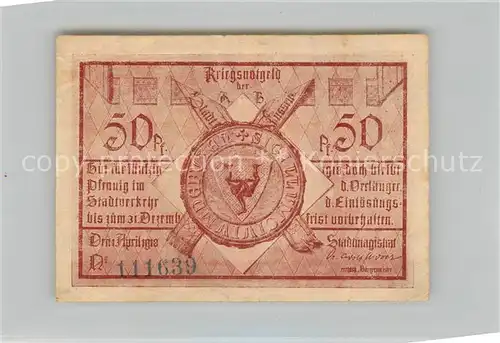 AK / Ansichtskarte Fuessen_Allgaeu 50 Pfennig Kriegsnotgeld Fuessen Allgaeu