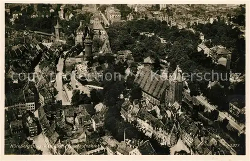 AK / Ansichtskarte Nuernberg Fliegeraufnahme mit Burg Nuernberg