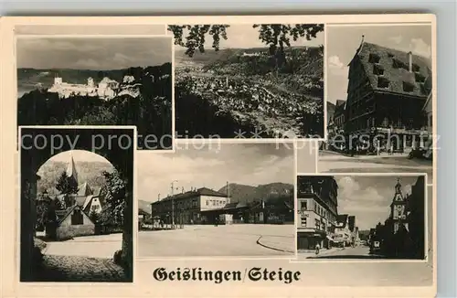 AK / Ansichtskarte Geislingen_Steige Panorama Burgruine Helfenstein Alter Bauhof Heimatmuseum Bahnhof Geislingen_Steige