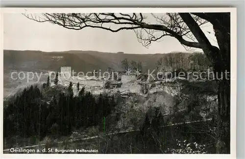 AK / Ansichtskarte Geislingen_Steige Burgruine Helfenstein Schwaebische Alb Geislingen_Steige