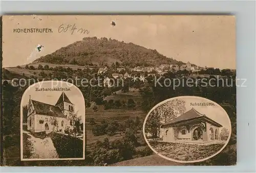 AK / Ansichtskarte Hohenstaufen Panorama Barbarossakirche Schutzhuette Hohenstaufen