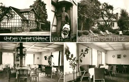 AK / Ansichtskarte Neustadt_Harz Haus Waldfrieden Roland Gastraeume Liegewiese Neustadt_Harz