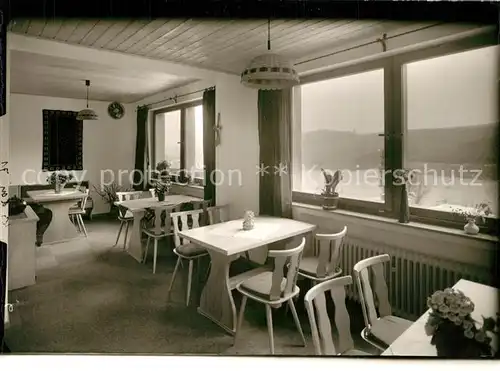 AK / Ansichtskarte Berghausen_Wittgenstein Pension Forstbach Fruehstuecksraum Berghausen_Wittgenstein