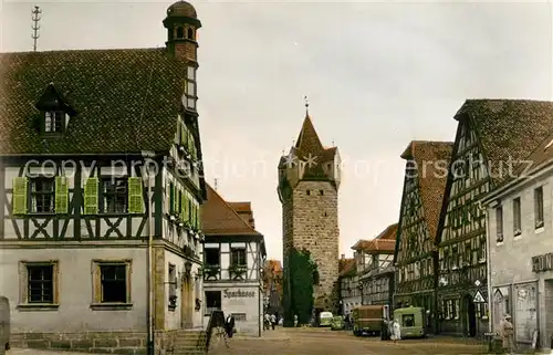 AK / Ansichtskarte Herzogenaurach Hauptstrasse Vehnturm Fachwerk Herzogenaurach