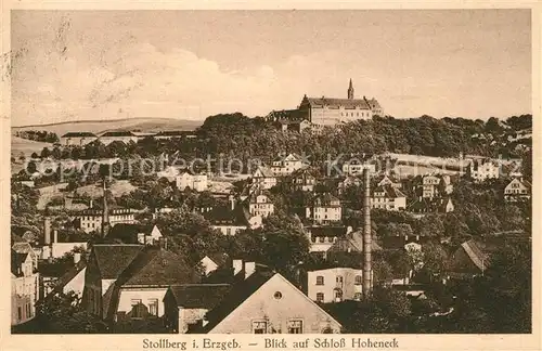 AK / Ansichtskarte Stollberg_Erzgebirge Schloss Hoheneck Panorama Stollberg Erzgebirge