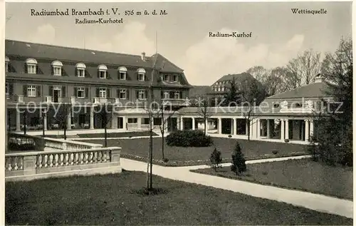 AK / Ansichtskarte Brambach_Bad Radium Kurhotel Kurhof Wettinquelle Brambach_Bad