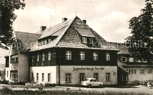 AK / Ansichtskarte Joehstadt Jugendherberge Bruno Kuehn Trabant P50 Joehstadt