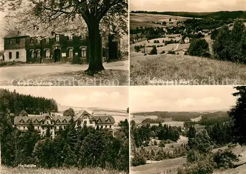 AK / Ansichtskarte Muehlhausen_Vogtland Konsum Gaststaette Heilstaette Panoramen Muehlhausen_Vogtland