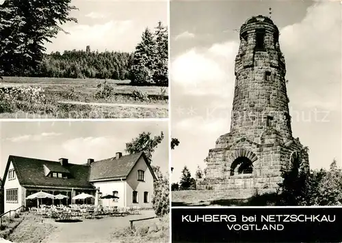 AK / Ansichtskarte Kuhberg_Netzschkau Aussichtsturm Gaststaette Panorama Kuhberg Netzschkau