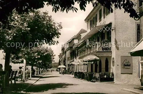 AK / Ansichtskarte Meersburg_Bodensee Uferpromenade Strand Cafe Meersburg Bodensee