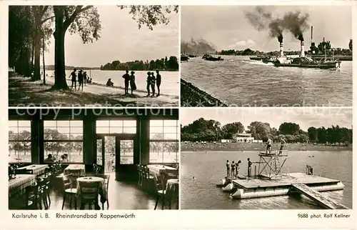 AK / Ansichtskarte Karlsruhe_Baden Rheinstrandbad Rappenwoerth Karlsruhe_Baden