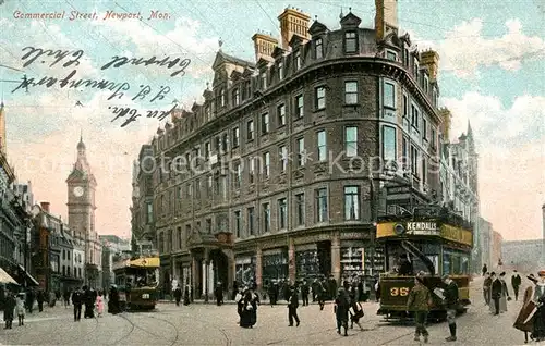 AK / Ansichtskarte Newport_Monmouthshire Commercial Street Tram 