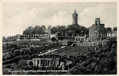 AK / Ansichtskarte Brandenburg_Havel Kriegerdenkmal Bismarckwarte Brandenburg Havel