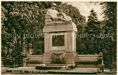 AK / Ansichtskarte Rostock_Mecklenburg Vorpommern Fritz Reuter Brunnen Rostock