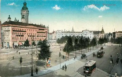 AK / Ansichtskarte Leipzig Koenigplatz Strassenbahn Leipzig