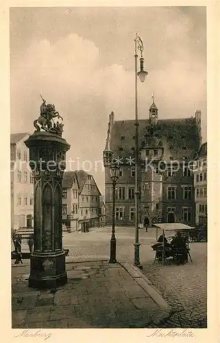 AK / Ansichtskarte Marburg_Lahn Marktplatz Denkmal Marburg_Lahn