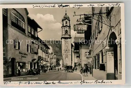 AK / Ansichtskarte Mittenwald_Bayern Obermarkt Mittenwald Bayern