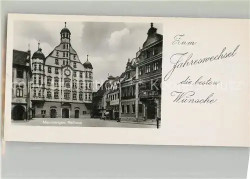 AK / Ansichtskarte Memmingen Rathaus Platz Neujahrskarte Memmingen