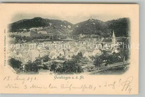 AK / Ansichtskarte Geislingen_Steige Panorama mit Blick gegen oedenturm Geislingen_Steige