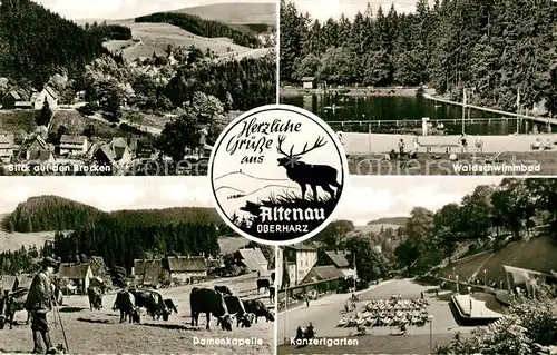 AK / Ansichtskarte Altenau_Harz Brocken Waldschwimmbad Damenkapelle Konzertgarten Altenau Harz