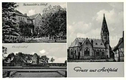 AK / Ansichtskarte Astfeld_Langelsheim Park Schloss Ehrenfriedhof Kirche Astfeld_Langelsheim