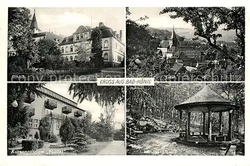 AK / Ansichtskarte Bad_Koenig_Odenwald Schloss Kirche Kursanatorium Mueller Karolinengruen Bad_Koenig_Odenwald