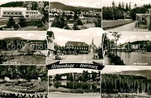 AK / Ansichtskarte Braunlage Kurhaus Kurpark Gondelteich Wurmberg Brocken Braunlage