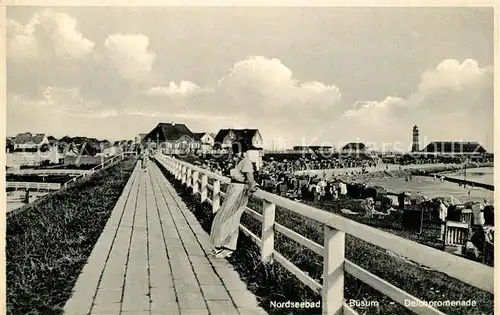 AK / Ansichtskarte Buesum_Nordseebad Deichpromenade Buesum_Nordseebad