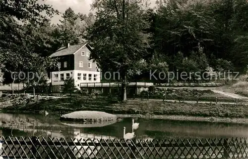 AK / Ansichtskarte Einbeck_Niedersachsen Waldgaststaette An den Teichen Schwanenteich Einbeck Niedersachsen