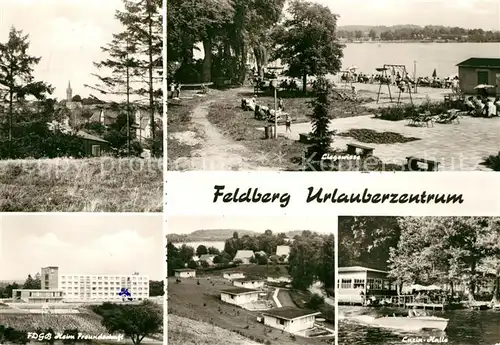 AK / Ansichtskarte Feldberg_Mecklenburg Liegewiese FDGB Heim Freundschaft Luzin Halle  Feldberg_Mecklenburg