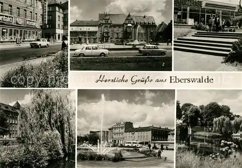 AK / Ansichtskarte Finow_Eberswalde Friedrich Ebert Str Platz der Freundschaft IFA Vertrieb Am Wehr An der Bruecke Finow Eberswalde