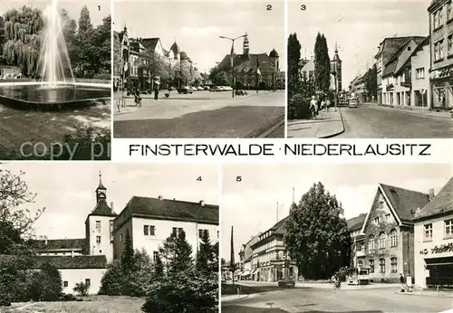 AK / Ansichtskarte Finsterwalde VVN Denkmal Markt Thaelmannstrasse Schloss Postamt Finsterwalde