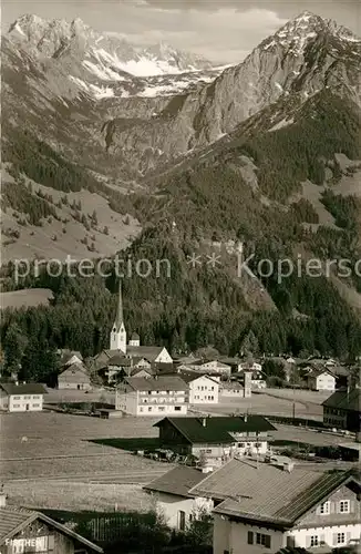 AK / Ansichtskarte Fischen_Allgaeu Teilansicht mit Kirche Fischen Allgaeu