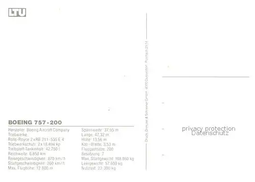 AK / Ansichtskarte Flugzeuge_Zivil LTU Boeing 757 200 