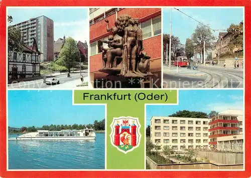 AK / Ansichtskarte Frankfurt_Oder Salvador Allende Hoehe Plastik WIR Bahnhofstrasse MS Eisenhuettenstadt Feierabendheim an der Gubener Strasse Frankfurt Oder