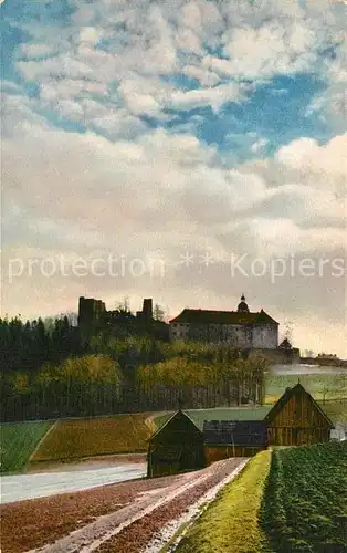 AK / Ansichtskarte Frauenstein_Sachsen Schloss Erinnerungskarte Sportheim Jaegerhof Photochromie Serie III Nr. 126 Frauenstein_Sachsen