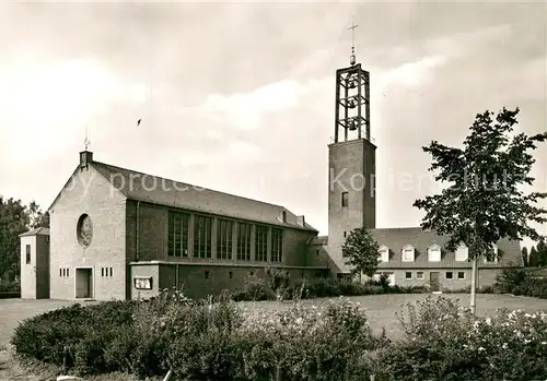 AK / Ansichtskarte Friedland_Goettingen Katholische Heimkehrerkirche Sankt Norbert Friedlandglockenturm Friedland_Goettingen